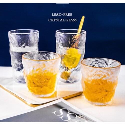 Bark Pattern Lead-free Water Cup Coffee Cup Japanese Style High Beer Cup Frosted Glass for Restaurant Home Kitchen Supplies