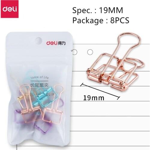 Student metal binder 19mm 32mm color metal hollow out long tail clip paper book marking office supplies