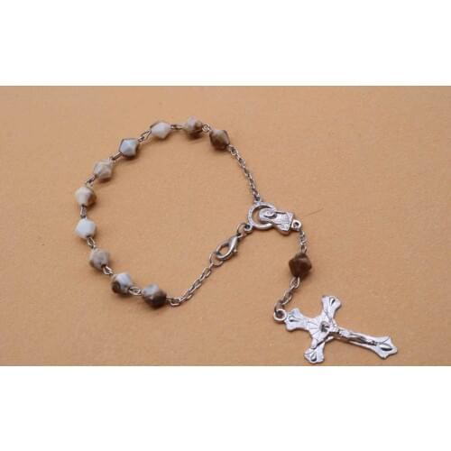 TZK Catholic Charm Rosary Virgin Mary Prayer Blessing Rosary Bracelet, Fashion Christ Jesus Casual Bracelet
