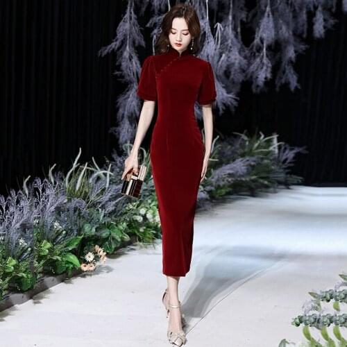 Evening Dress High Neck Vintage Short Sleeves Ankle-Length Elegant Zipper Back Mermaid Plus size Women Formal Party Gown C861