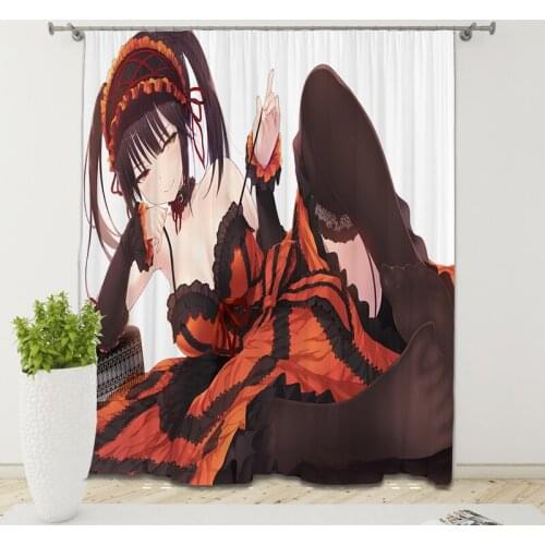 Popular Anime DATE A LIVE 3D Printed Curtain Kids Bedroom Living Room Curtain Home Decoration Parlour Room Blackout Curtains