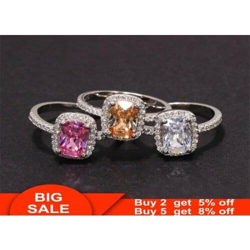 Female Birthstone ring Real 925 Sterling silver 3ct AAAAA Cz Engagement Wedding Band Rings for women Bridal Party Finger Jewelry