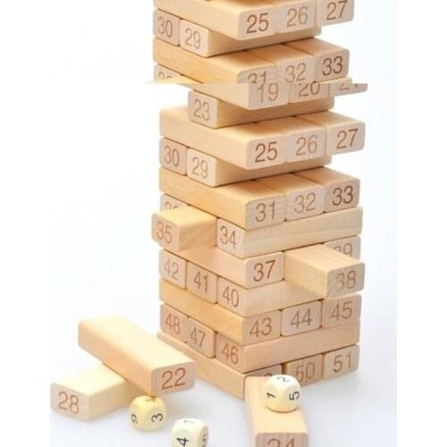 1 Pcs Fashion Adult Intelligence Small Digital Layer Stacking Log Blocks Stacked High Jenga Leisure Wooden Toys