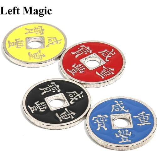 1 Pcs Chinese Coin Magic Tricks ( US Half Dollar Size ) Black mental Ancient Coins Magic Coins Props Accessories close up magic