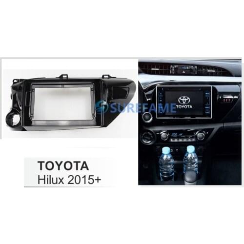 10.1 inch Car Fascia Radio Panel for Toyota Hilux 2015+ (Left Wheel) Dash Kit Install Facia Console Bezel Adapter Plate Trim