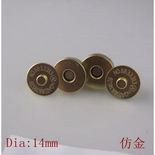 20 Sets/lot Gold Plated Magnetic Snaps button 14mm Bag Purse Clasp Metal Buttons Fastener Sewing Craft Scrapbook