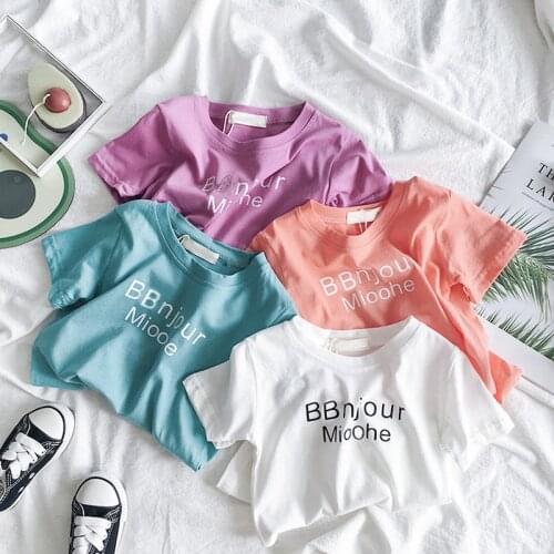 2021 Summer Girls Boys Casual Print Short Sleeve T-shirt Baby Kids Children Tee