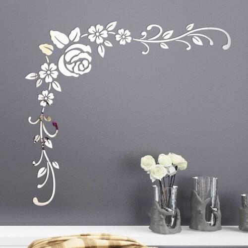 3d Diy Flower Shape Acrylic Wall Sticker Modern Stickers Decoration Mirror Decals Home Decor Decoration For Livingroom