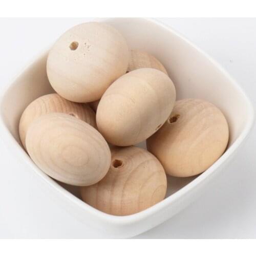 Natural Wood Color Round Wooden Spacer Beads For kids Jewelry Making Diy 20x28mm 5 pcs MT1475