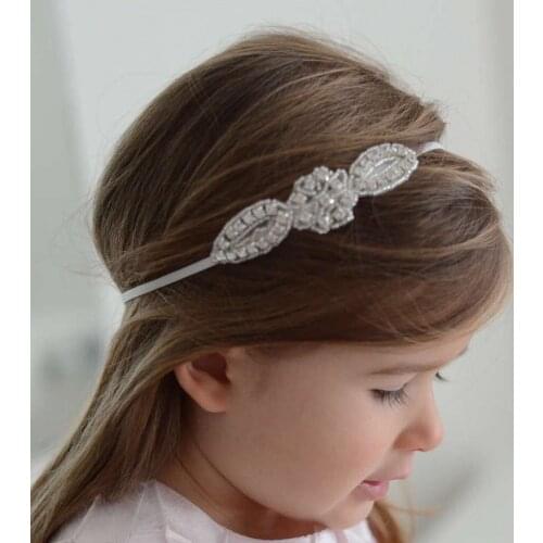 Free shipping Rhinestone baby girls wedding party hairbands photo pros Princess party Crystal headband child hair accessories