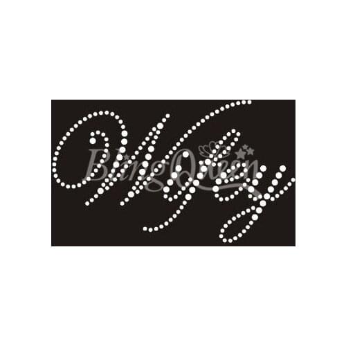 BlingQueen 25PCS/LOT Korean Quality Hot Fix Rhinestone Appliques Wifey Design