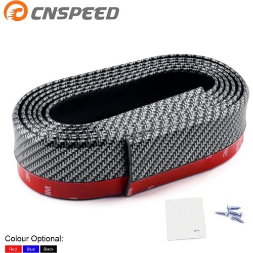 CNSPEED soft rubber front bumper lip 50mm wide 2.5m long carbon fiber bumper bumper sticker cover YC101386