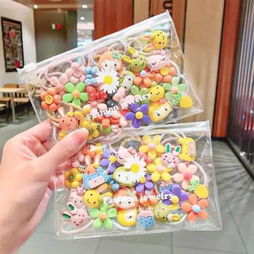 Childrens Hair Rope Cartoon Ten-Piece Set Cute Hair Rope Braid Hair Tie Girls High Elasticity Does Not Hurt Hair Accessories