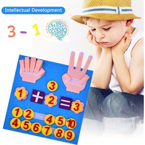 Kids Felt Finger Numbers Math Toy Children Counting DIY Early Learning Washable Wool Material Toddlers Intelligence Develop