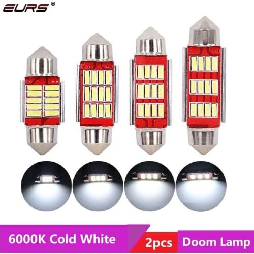 EURS 6000K LED Festoon Canbus 31mm 36mm 39mm 41mm C5W 4014 LED Bulb C10W Trunk bulbs Doom Reading Lamp Car Interior Light 12v