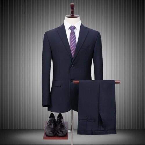 EU Great Designer The Suits 2020 Mens Slim Two Buttons Jacket With Pant Sets Solid Business Formal Groomsman Suit Blazer #506