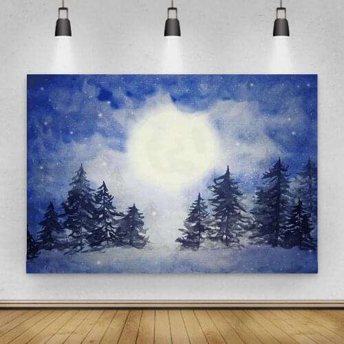 Moon Night Forest Dark Sky Photography Backdrops Newborn Baby Shower Portrait Backgrounds For Photo Studio