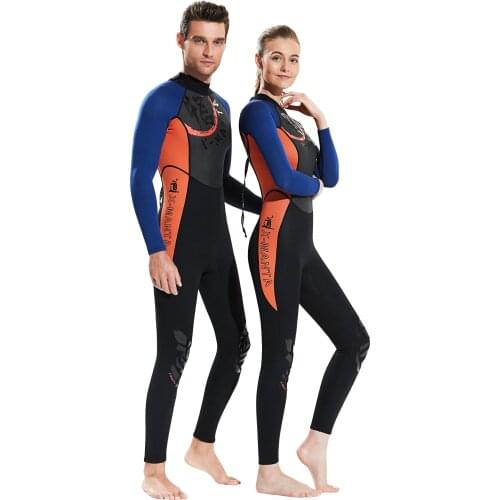 Chinoiserie New Neoprene 3mm Wetsuit Men Women Diving Suit 3mm One-piece Long Sleeve Winter Warm Surfing Swimsuit