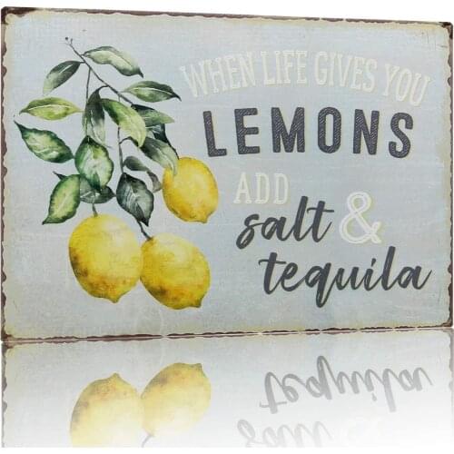 When Life Gives You Lemons Add Salt & Tequila Tin Signs 12 x 8Inch