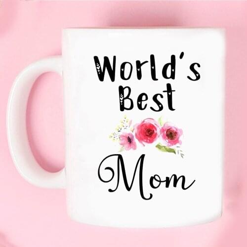 Worlds Best Mom Coffee Mugs 350ml White Ceramic Mama Mother Birthday Gift Tea Cup Travel Milk Mugs