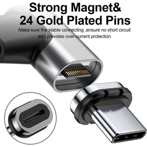 Magnetic USB C Adapter 24pin Magnetic Type C Adapter 100 W Fast Charge and More USB-C Devices Magnetic USB Cables