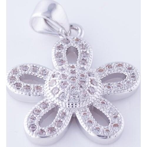 Copper Micro Pave Jewelry Bijoux Zircon Flower Charms For Jewelry Making Wholesale Czech Floating Charms Vintage Accessories