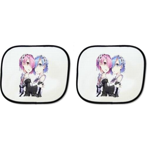 MERCHANDMANIA double RE ZERO RAM REM SUBARU ANIME side windows car accessory gift custom offer