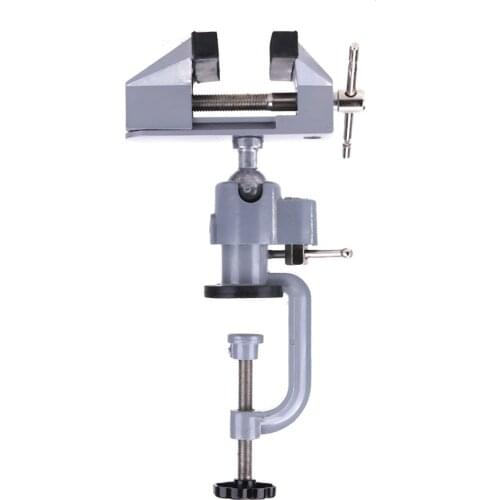 Mini Multifunction 2 in 1 Table Vise Bench Vice Aluminium Alloy 360 Degree Rotating Universal Clamp Units Vise
