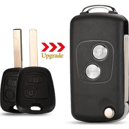 Kutery 2 Buttons Modified Flip Remote Car key Shell For Citroen C1 C2 C3 C4 Picasso Xsara Peugeot 206 306 307 107 207 407