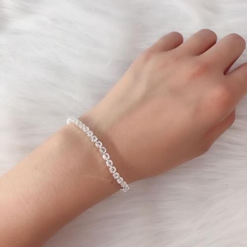 Hip hop Fashion Bracelet tennis chain bracelet Rhinestone man and woman 1 line bracelet is suitable for giving gifts to lovers