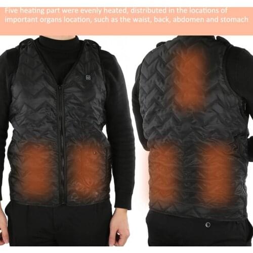 SPT Winter USB Heated Vest Men Vest Waistcoat Adjustable Smart Heating Coat Thermal Sleeveless Heated Jacket Keep Warm Vest