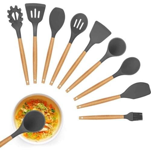 Teyaao 9 in 1 Cooking Tools Kitchen Cookware Set Silicone Utensils Cooking Sets Household Kitchen Accessories Sets Kitchen Tool