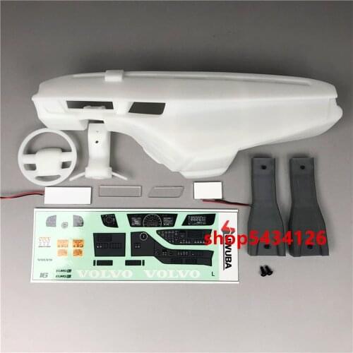 Unpainted Cab Interior Dash Board Steering Wheel Kits For 1/14 Rc Tractor Trailer Tamiya Volvo 750 FH16 56360 Upgrade Accessory