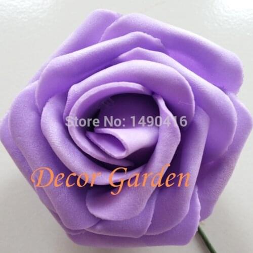 Wholesale 50PCS 7CM PE Violet Purple Artificial Foam Roses For DIY Wedding Bouquet Wrist Roses Flowers Home Floral Decor