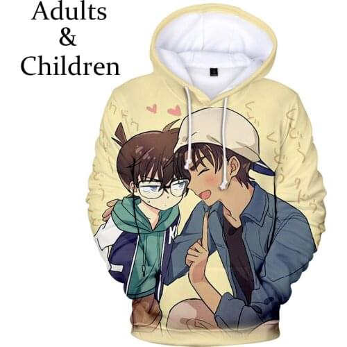 Popular 3D print Detective Conan Hoodies Children Sweatshirts boys girls pullovers Fashion Men women 3D Hooded Autumn kids tops
