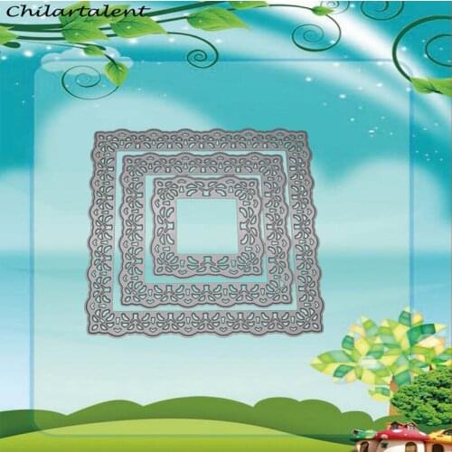 Stackable Square Metal cutting dies scrapbooking DIY Carbon Sharp Book photo album art card making embossing troqueladora