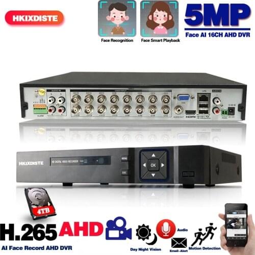 16 Channel CCTV DVR Camera Surveillance System 5MP Face Detection 6 in 1 Hybrid AHD DVR NVR 16CH Security Digital Video Recorder