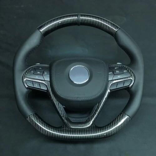 YeederCar Cuatomized Real Carbon Fiber Sports Steering Wheel Alcantara Leather compatible for Jeep Commander 2017-2020
