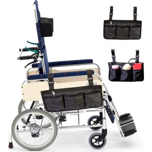 Wheelchair Armrest Side Storage Bag Rollator Walker Bags Portable Pocket For Walking Wheels And Mobile Equipment Accessories
