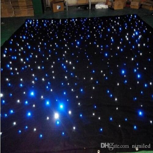 LED light effects large star Curtain 4m*6m star colth stage drapes Blue-White color with lighting controller Vision Curtain LLFA