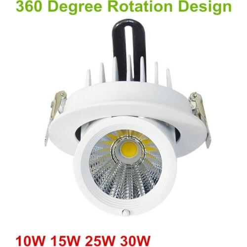 Dimmable LED Trunk Downlight COB Ceiling 10W 15W 25W 30W Adjustable recessed Super Bright Indoor Light cob led downlight