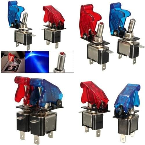 Krator 2PCS 12V 20A LED Lights Cover Toggle Switches Cover Rocker Toggle Switch ON/OFF For Car Motor