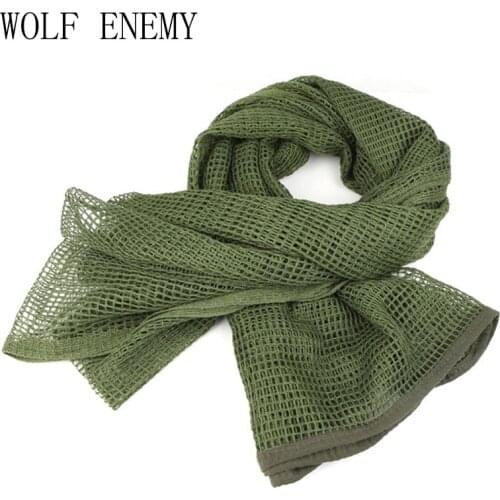 Russian YEGER Woodland Camo Tactical Army Mesh Cotton Scarf Hiking Scarves Sniper Veil Net 186cm*86cm