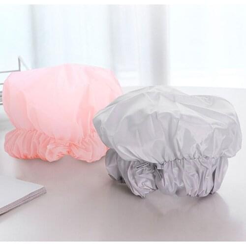 Women Thicknened Waterproof Shower Kitchen Anti-Smoking SPA Long Hair Protection Cover Solid Color Reusable Elastic Bathing