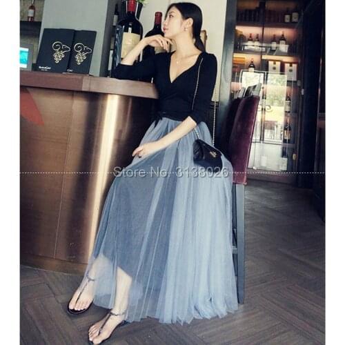 Skirts Women 2018 Summer Casual High Waist Long Skirt Elastic Waist fashion birthday gift for girl