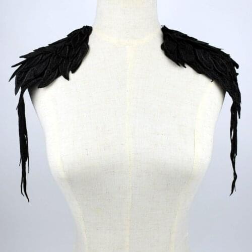 1 Pair Wing Shoulder Angel Wings Feather Patches Applique for Clothes Garment Dress Decoration Sewing Craft DIY Accessory