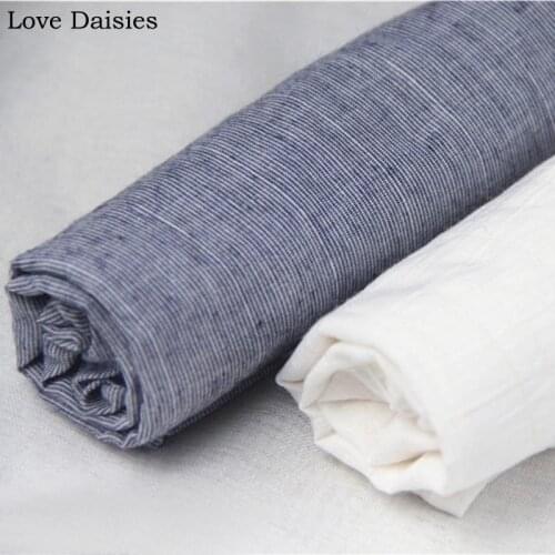 100% Cotton WHITE Grayish Blue Dobby Check Very Thin Fabric for Doll Clothes Mori Girl Style Summer Shirt Dress Blouse Craft