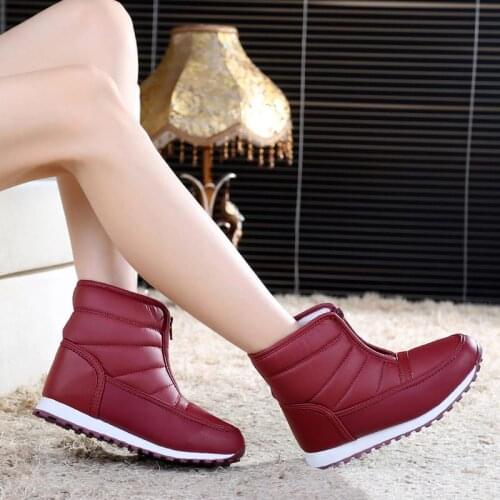 2021 Fashion warm plush casual shoes woman winter boots women shoes solid snow boots waterproof ladies shoes women ankle boots