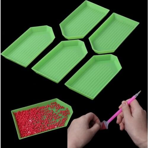 5Pcs DIY 5D Diamond Painting Rhinestone Plate Tray Embroidery Cross Stich Tool Sewing Tools Accessory