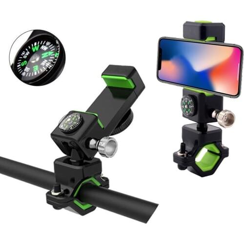 Phone Mount Cell Phone Holder for Bicycle Motorcycle Phone holder with LED Lights and Compass for iPhone Samsung Galaxy